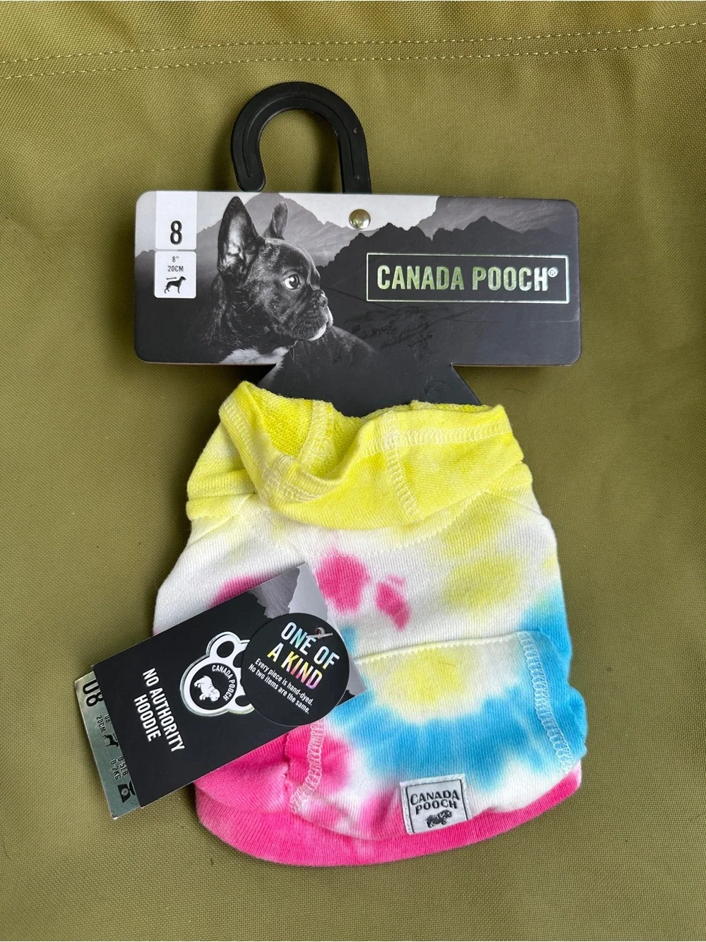 Canada Pooch Tie-Dye Pet Hoodie - Yellow Pink Blue